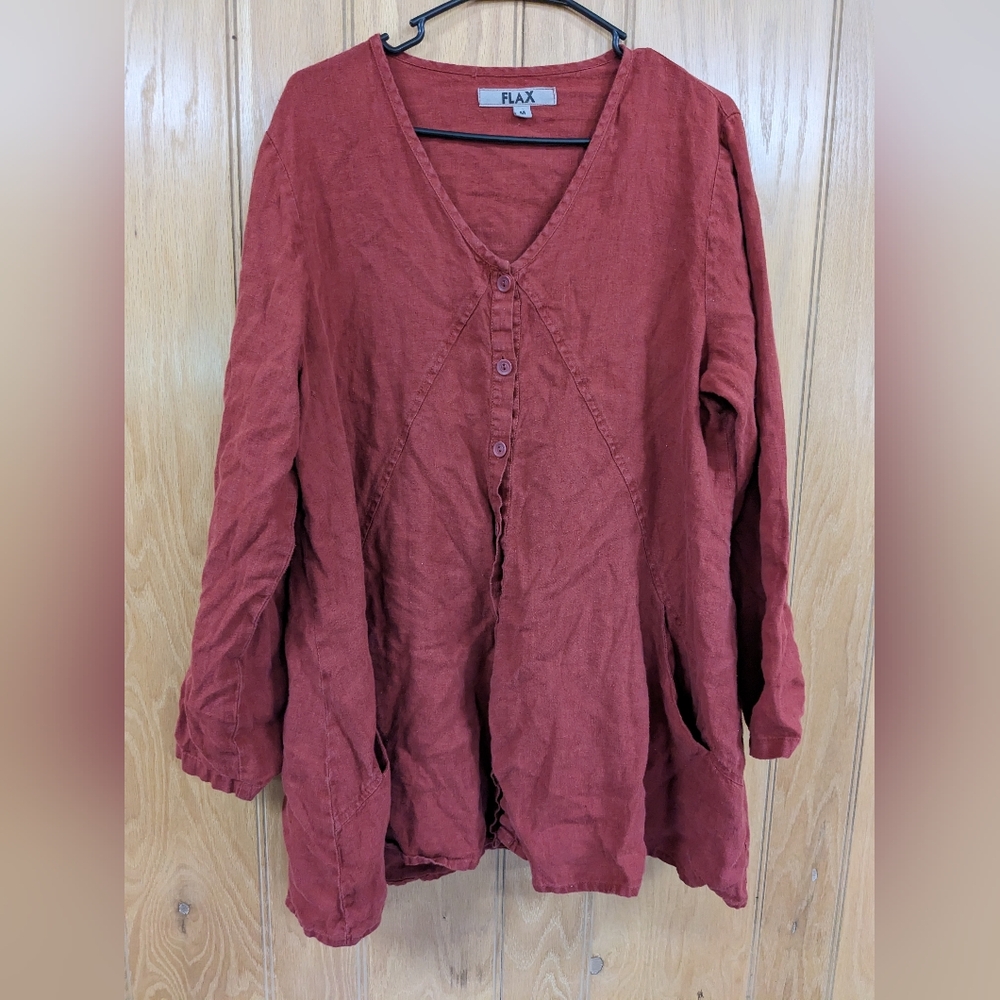 Flax Women's Top in Rust Red